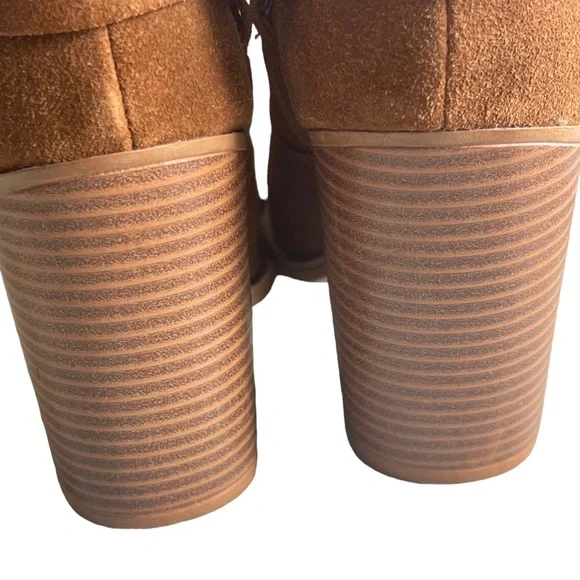 Aldo Suede Booties Brends Buckle Detail Brown Suede Size 10 EUC Worn Once - Picture 8 of 12